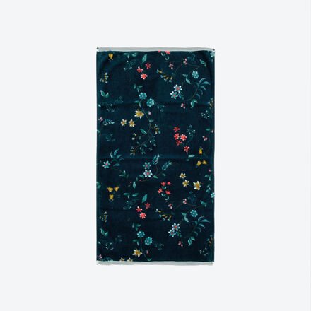 Handtuch Little Flower, Dunkleblau, 55 x 100 cm, 100 % Baumwolle, OEKO-TEX® Standard 100, Maschinenwäsche 60 °C, trocknergeeignet