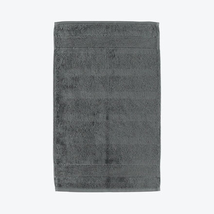 Handtuch mit Veloursstreifen Ton-in-Ton, 100 % Baumwolle, Frottier-Velours-Qualität, flauschig und weich, sehr saugfähig, 55/100 cm