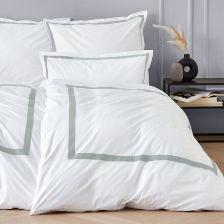 Stilvolle Perkal-Bettwäsche wie in den besten Hotels der Welt, Bettbezug, Bettlaken, Bettdecke (155 x 220 cm + 80 x 80 cm)