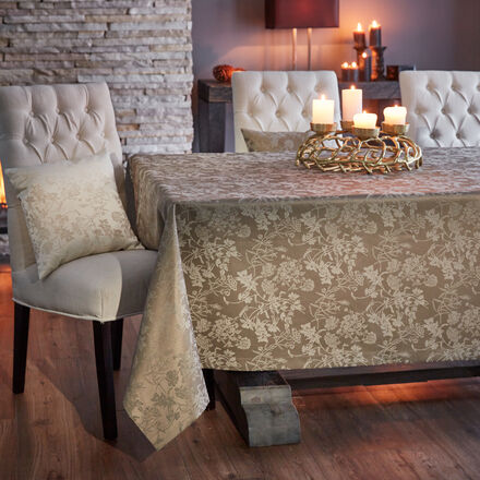Jacquard Tischdecke Flores, 85 x 85 cm, taupe
