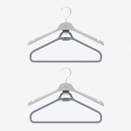 Kleiderbügel für lange Kleiderstücke, drehbarer Aluminiumhaken, Kunststoff, 42,5 x 2,2 x 31 cm
