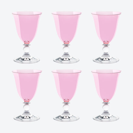 6er Set Kristall-Weinglas 190 ml Rosa