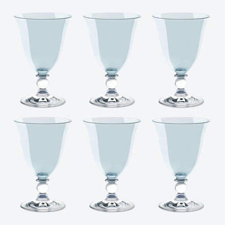 6er Set Kristall-Wasserglas 260 ml Blau