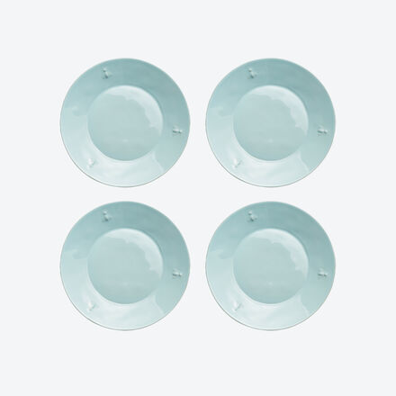 Dessertteller Biene, 21 cm, Hellblau, 4 Stück