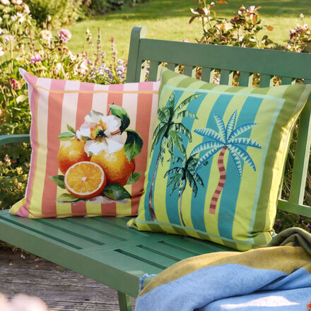 Produktbild f�r 'APELT Outdoor-Kissenh�lle 50/50 cm mit Palmenmotiv - fleckgesch�tzt'