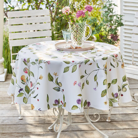Produktbild f�r 'Abwaschbare Tischdecke mit Bl�tter Dessin Faserschutz'