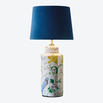 Produktbild fr 'Auergewhnliche Tischlampe mit handgemalten Chinoiserien, Tischleuchte, Schreibtischlampe, Nachttischlampe'