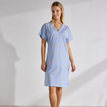 Produktbild f�r 'Baumwoll-Nachthemd fein gestreift, Gr��e 38-46'