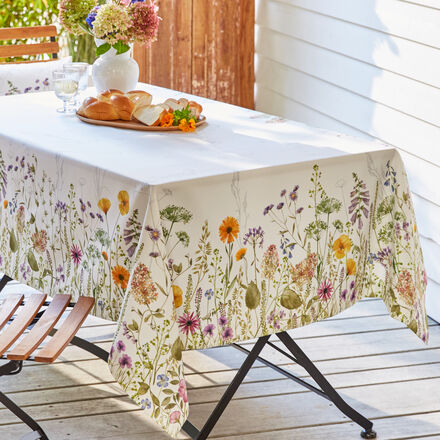 Produktbild fr 'Blumen-Tischdecke heit den Frhling willkommen, Tischwsche, Tischtuch'