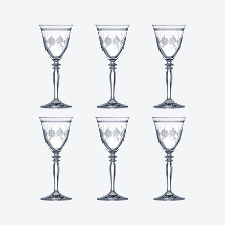 Produktbild fr 'Bhmische Kristall-Weinglser klein mit filigranem Pantografie-Blumenmotiv'