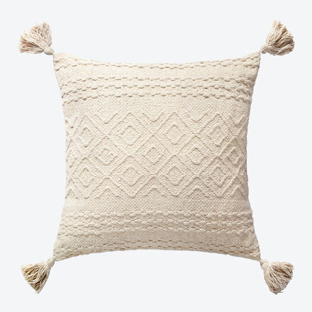 Produktbild fr 'Dekoratives Troddel-Kissen im Bohme-Stil, Couchkissen, Kissenbezug, Zierkissen, Kissenhlle'