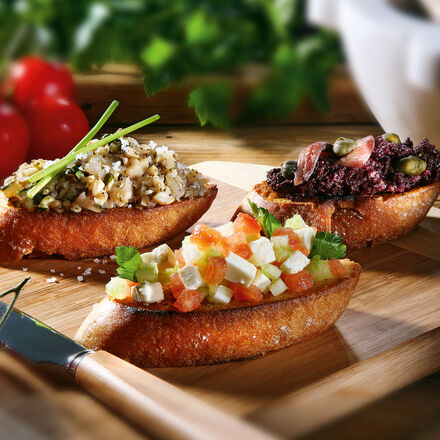 Produktbild fr 'Dreierlei Gemse-Crostini'