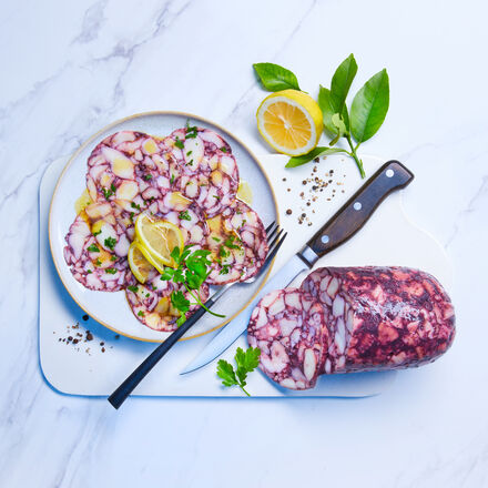 Produktbild fr 'Edle mediterrane Vorspeisen-Delikatesse: Feinstes Oktopus-Carpaccio'