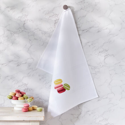 Produktbild fr 'Edles Kchentuch mit handappliziertem Macaron-Motiv'