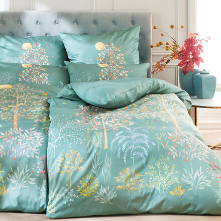 Produktbild fr 'Elegant glnzende Satin-Bettwsche mit abgepasstem Dekor'