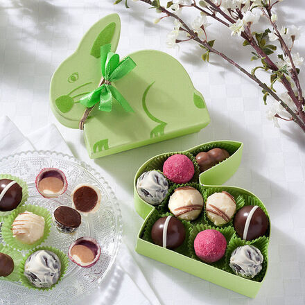 Produktbild fr 'Elegante Osterhasen-Schachtel mit exquisiter Trffelpralinen-Fllung'