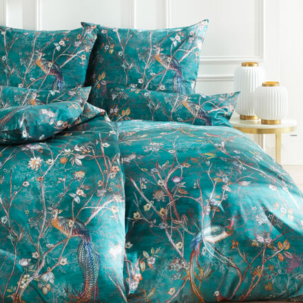 Produktbild fr 'Extravagantes Bettwsche-Set Pfau aus Mako-Satin'