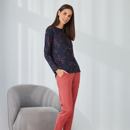 Produktbild fr 'Fein geringelte Pyjamahose zur Bio-Baumwoll Mix & Match Kollektion, Nachtwsche, Pyjama, Schlafbekleidung, Loungewear, Nachthemd'