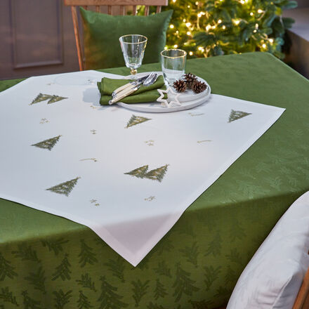 Produktbild fr 'Fleckgeschtzte Mitteldecke mit Weihnachts-Stickereien'