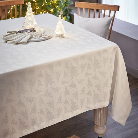 Produktbild fr 'Fleckgeschtzte, unifarbene Tischdecke mit Tannenbaum-Motiv'