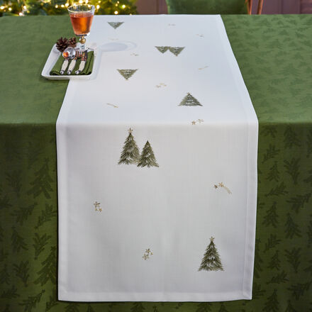 Produktbild fr 'Fleckgeschtzter Tischlufer mit Weihnachts-Stickereien'