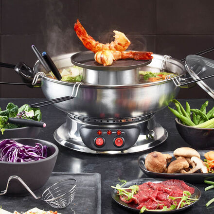 Produktbild fr 'Fondue Chinoise mit zuschaltbarer Grillplatte'