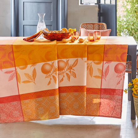 Produktbild fr 'Franzsische Jacquard-Tischdecke mit Fleckschutz'