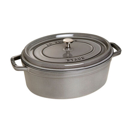 Produktbild fr 'Franzsische Staub Cocotte oval mit zustzlichem Gratis-Tierknauf'