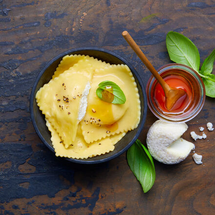 Produktbild fr 'Frische toskanische Ravioli mit Ziegenkse und Honig'