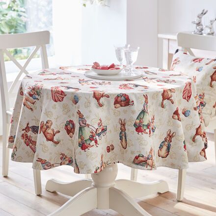 Produktbild f�r 'Fr�hlingshafte Tischdecke mit niedlichem Hasen-Gru�'