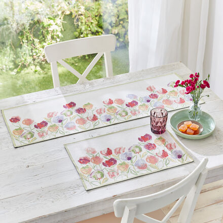 Produktbild f�r 'Fr�hlingstischl�ufer mit Tulpenmotiv 32/96 cm - Gobelin-Stickerei'