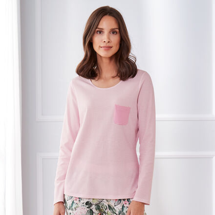 Produktbild fr 'Geringeltes Pyjama-Langarm-Shirt zum Kombinieren'