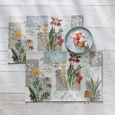 Produktbild fr 'Gobelin-Tischsets mit stimmungsvollem Blumenmotiv'