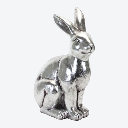 Produktbild fr 'Groer Deko-Hase in Silberoptik'