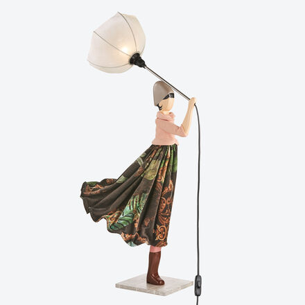 Produktbild fr 'Handgearbeitete Designer Lampe aus griechischer Manufaktur, rosafarbene Version'