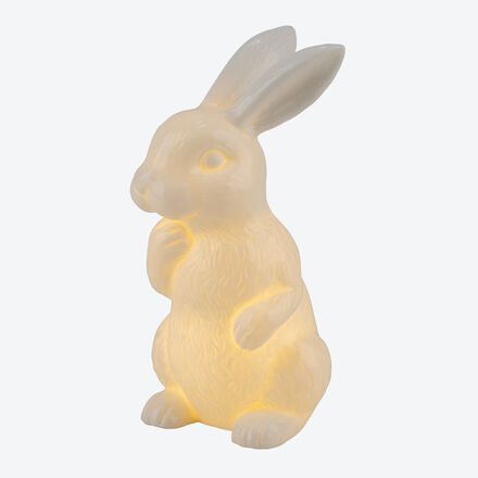 Produktbild fr 'Handgefertigt: Leuchtender Porzellan Osterhase mit innovativer LED-Technik'