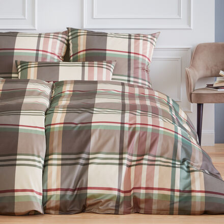 Produktbild fr 'Hochveredelte Baumwoll-Bettwsche mit Tartan Dessin, Bettbezug, Kissenbezug, Bettzeug, Schlafzimmertextilien'