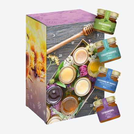 Produktbild fr 'Honig-Adventskalender - Premium-Auswahl aus aller Welt, 24 x 50 g'