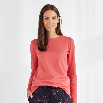 Produktbild fr 'Kombishirt Terracotta zur Bio-Baumwoll Mix & Match Kollektion, Nachtwsche, Pyjama, Schlafbekleidung, Loungewear, Schlafshirt'