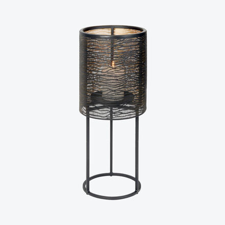 Produktbild fr 'Lambert Windlicht Hiroko - in 2 Gren, Schwarz/Gold'
