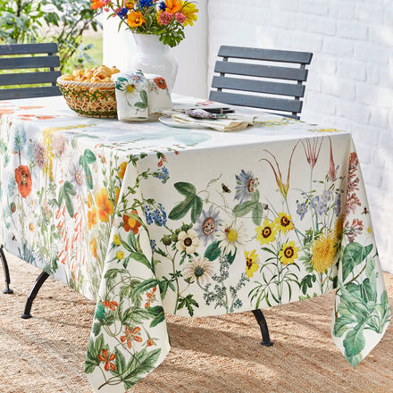 Produktbild fr 'Leinentischdecke mit bunten Sommerblumen'