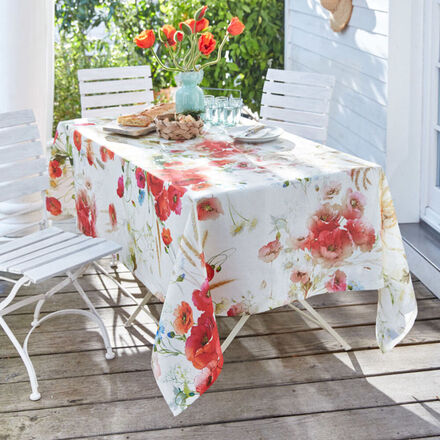 Produktbild fr 'Leinentischdecke mit sommerlicher Klatschmohnwiese aus Florenz'