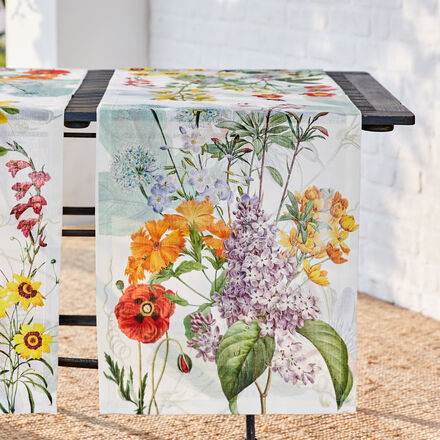 Produktbild fr 'Leinentischlufer mit bunten Sommerblumen'