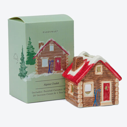Produktbild fr 'Lichthaus Chalet - Keramik, handbemalt, fr Teelichter und Rucherkerzen, B/T/H ca. 8/6,5/9 cm'