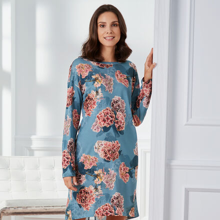 Produktbild fr 'Luftig, weiches Pyjama-Oberteil mit Hortensienprint'