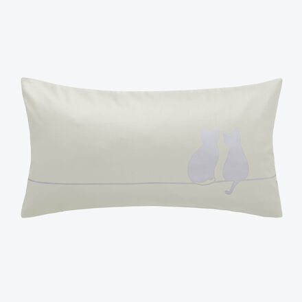 Produktbild f�r 'Mako-Satin-Kissenbezug You & Me, zur Katzen-Bettw�sche, 40/80 cm'