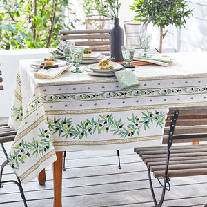 Mediterrane Oliven-Tischdecke mit Fleckschutz - Hagen Grote Shop