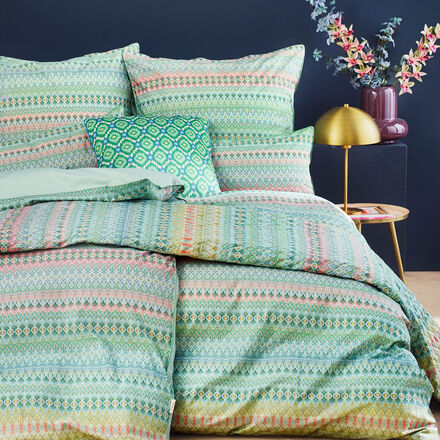 Produktbild fr 'Perkal-Bettwsche - detailreiches Muster in Grntnen, Wendeseite Allover-Design, 100% Baumwollperkal'