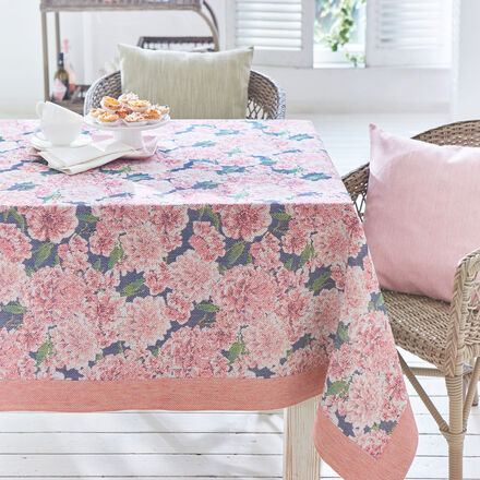 Produktbild fr 'Premium Jacquard-Tischdecke mit ppigen Dahlien'