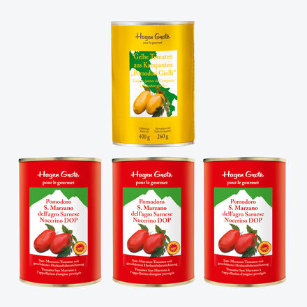Produktbild f�r 'Probier Angebot: 3 x San Marzano Tomaten + 1 x Pomodori gialli, 4 x 400 ml'